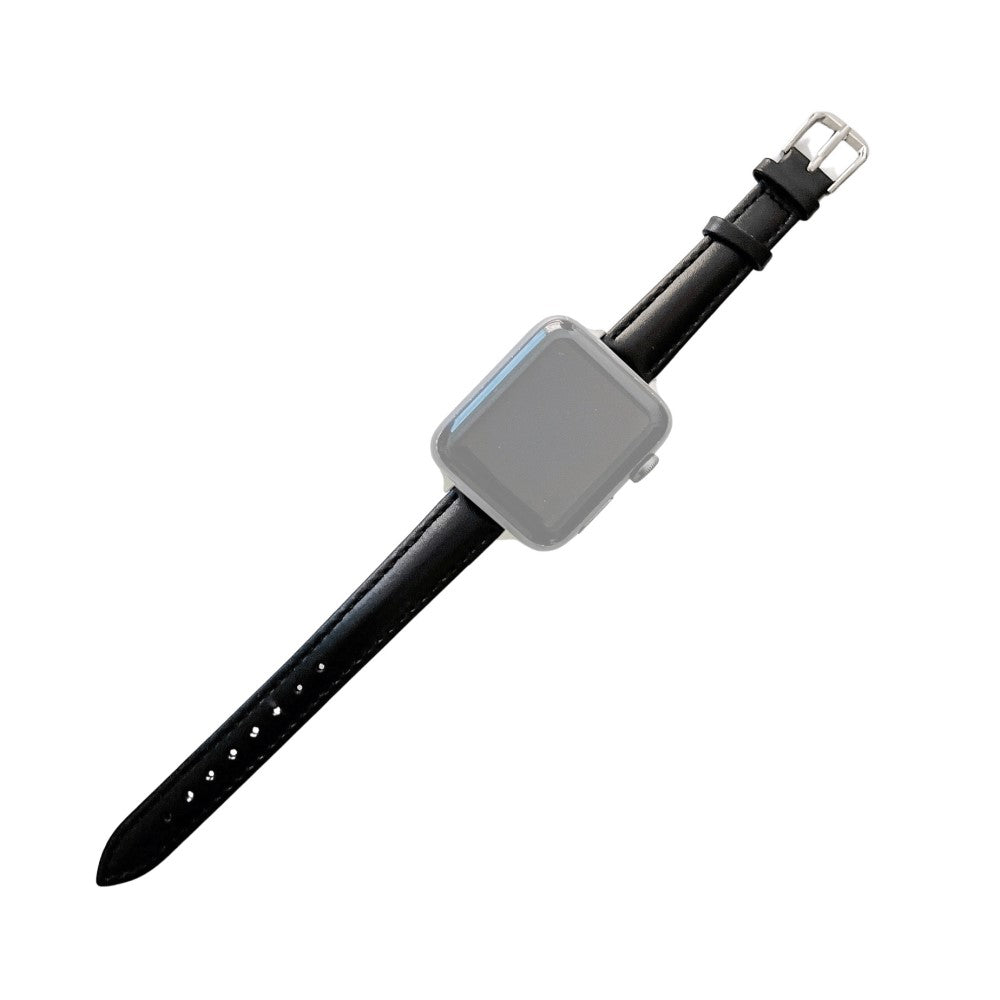 Meget elegant Apple Watch Series 7 41mm Γgte lΓ¦der Rem - Sort#serie_1