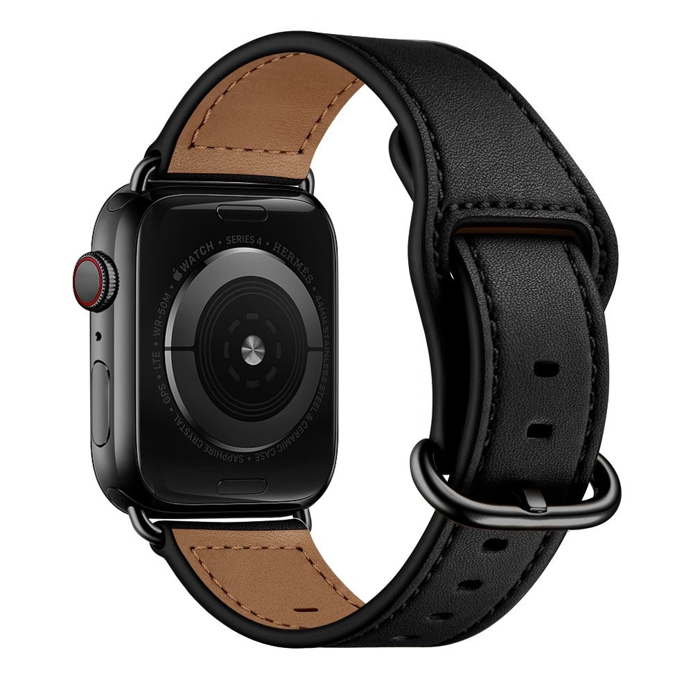 Vildt kΓΈnt Apple Watch Series 7 41mm Γgte lΓ¦der Rem - Sort#serie_1