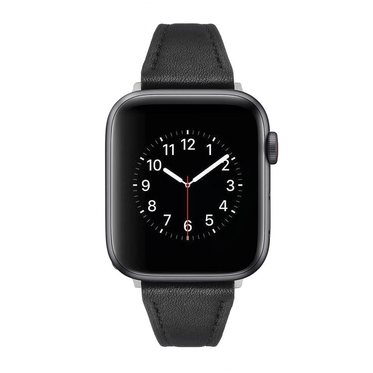 Flot Universal Apple Ægte læder Urrem - Sort#serie_1