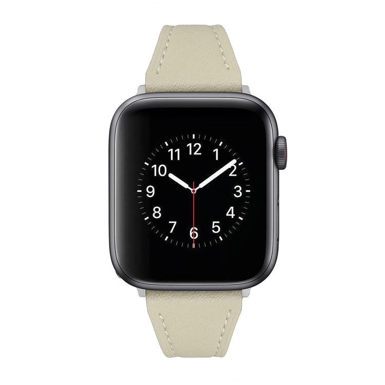 Flot Universal Apple Ægte læder Urrem - Beige#serie_4