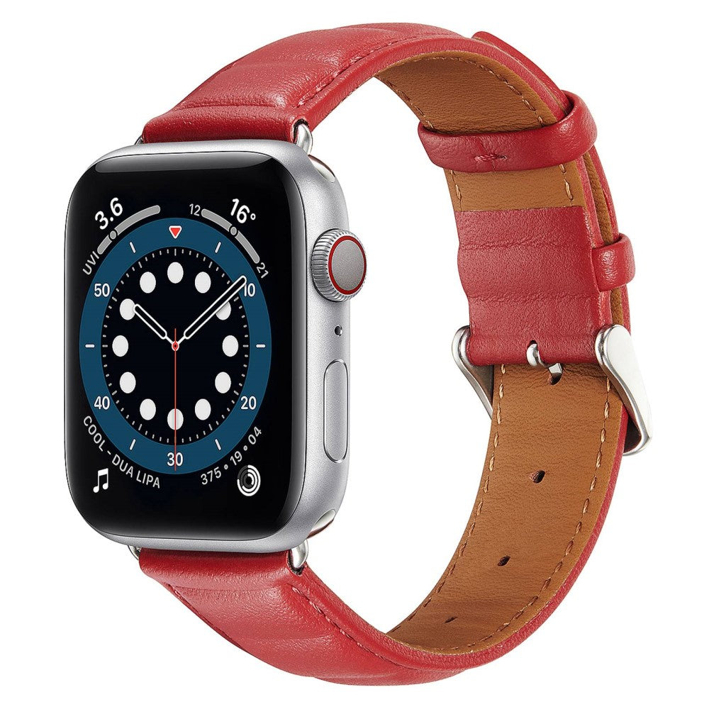 Godt Universal Apple Ægte læder Urrem - Rød#serie_2