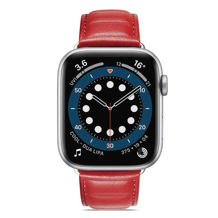Godt Universal Apple Ægte læder Urrem - Rød#serie_2