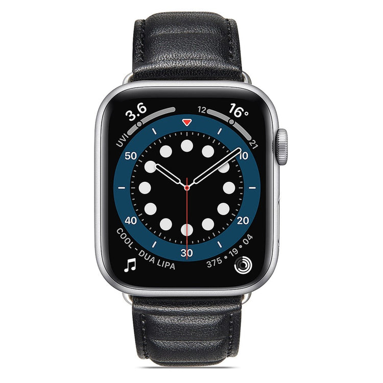 Godt Universal Apple Ægte læder Urrem - Sort#serie_4