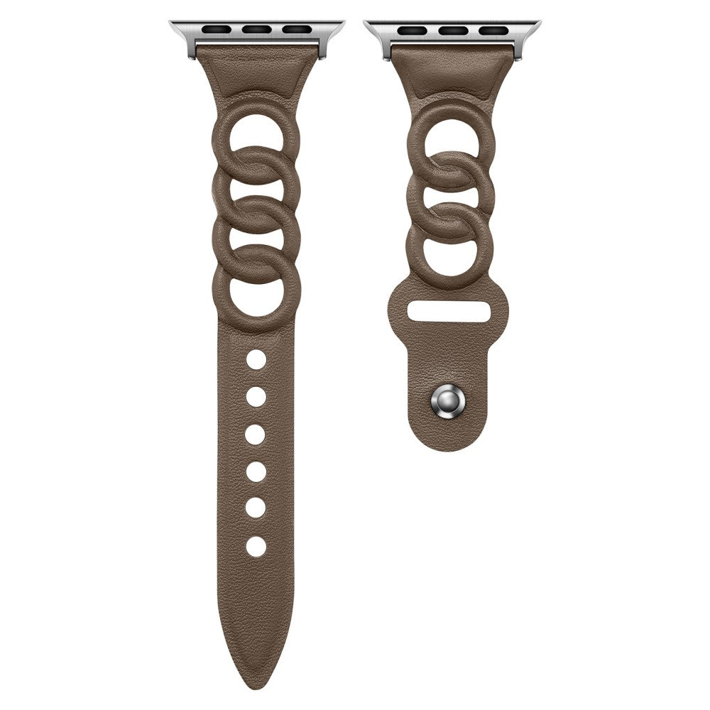 Tidsløst Universal Apple Ægte læder Rem - Brun#serie_3