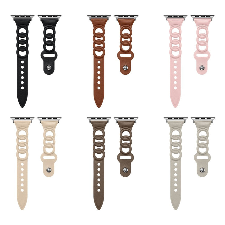 Meget godt Universal Apple Ægte læder Urrem - Pink#serie_4