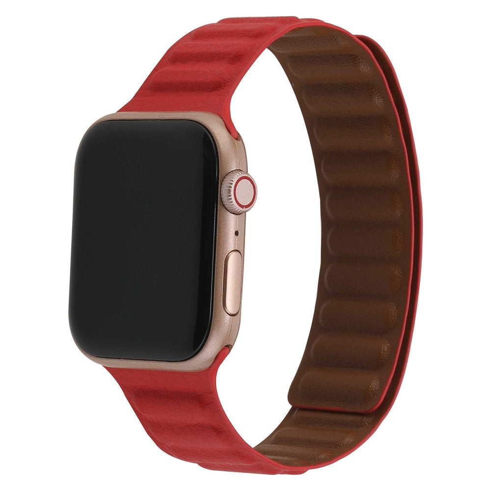 Helt vildt holdbart Universal Apple Ægte læder Urrem - Rød#serie_5