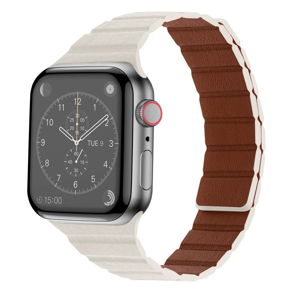 Vildt rart Universal Apple Ægte læder Urrem - Beige#serie_11