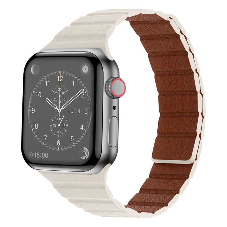 Vildt rart Universal Apple Ægte læder Urrem - Beige#serie_11