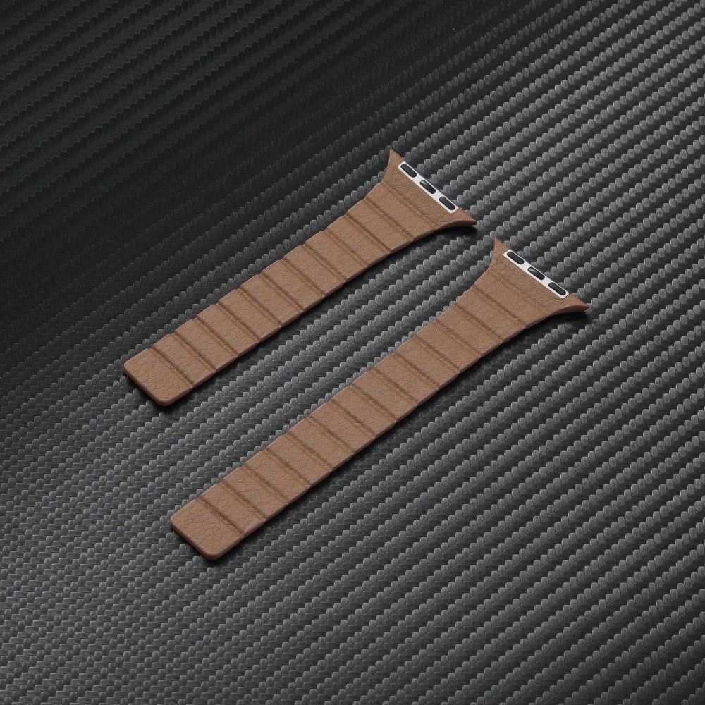 Vildt rart Universal Apple Ægte læder Urrem - Sølv#serie_8