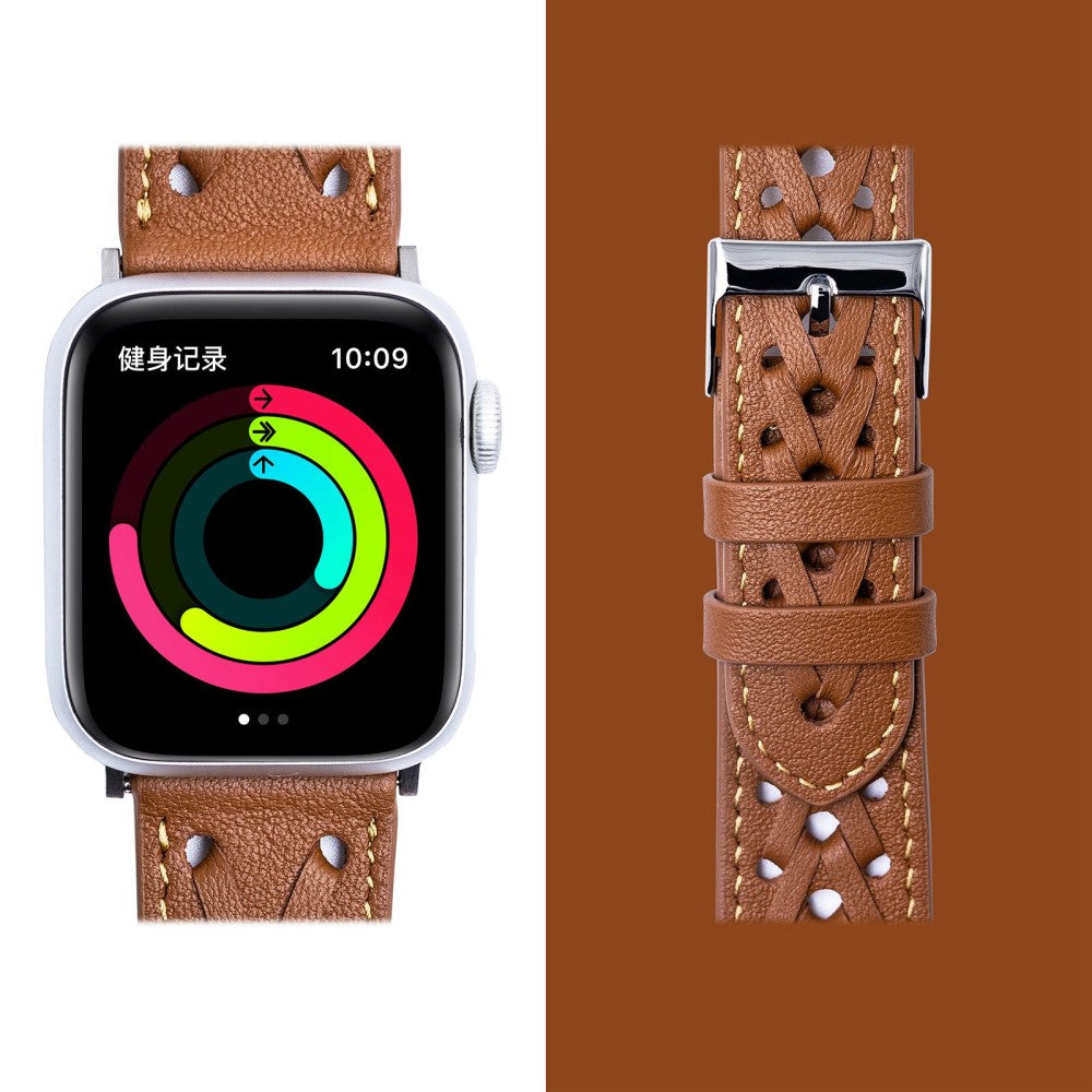 Holdbart Universal Apple Ægte læder Urrem - Brun#serie_4