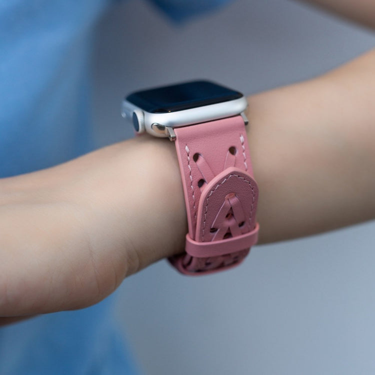 Holdbart Universal Apple Ægte læder Urrem - Pink#serie_5