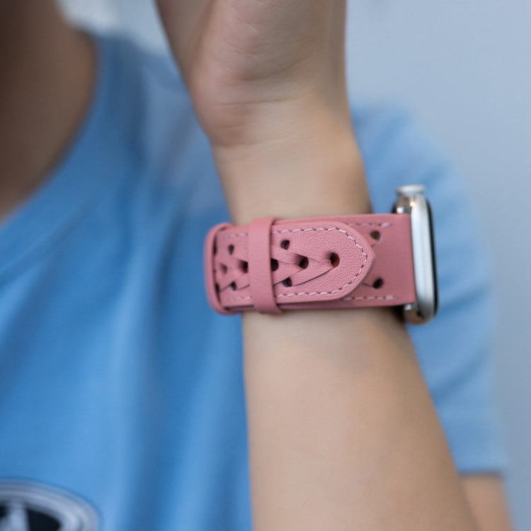 Holdbart Universal Apple Ægte læder Urrem - Pink#serie_5