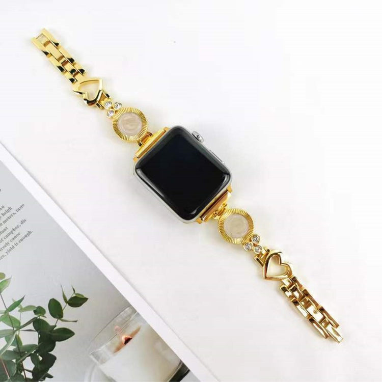 Stilfuld Universal Apple Metal og  Rhinsten Urrem - Guld#serie_2