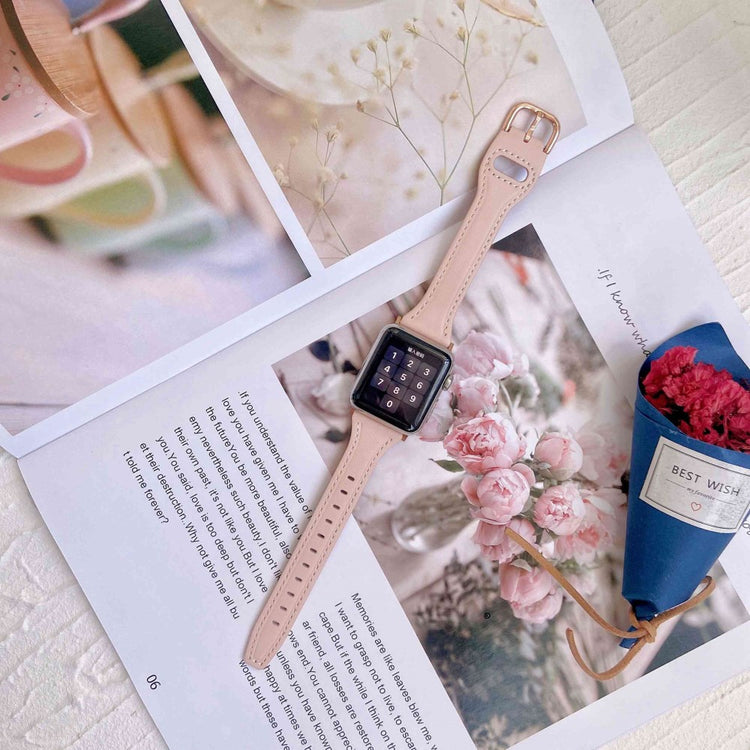 Rigtigt cool Universal Apple Ægte læder Urrem - Pink#serie_1