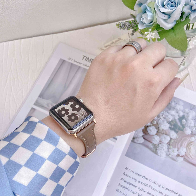 Rigtigt cool Universal Apple Ægte læder Urrem - Brun#serie_2