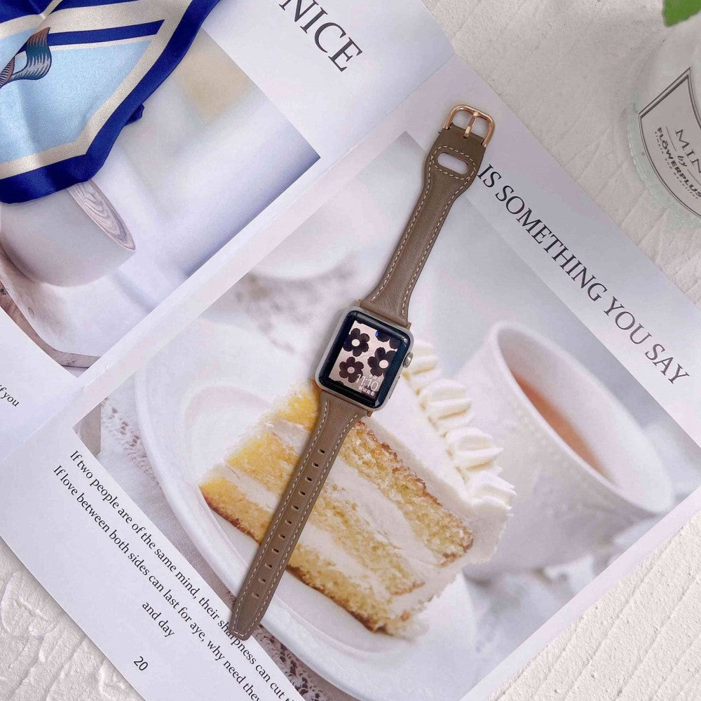 Rigtigt cool Universal Apple Ægte læder Urrem - Sort#serie_4