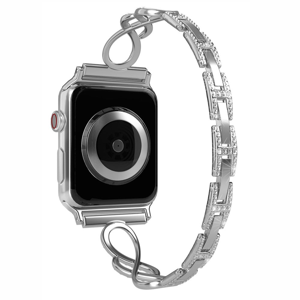 Helt vildt pænt Universal Apple Metal og Rhinsten Rem - Sølv#serie_5