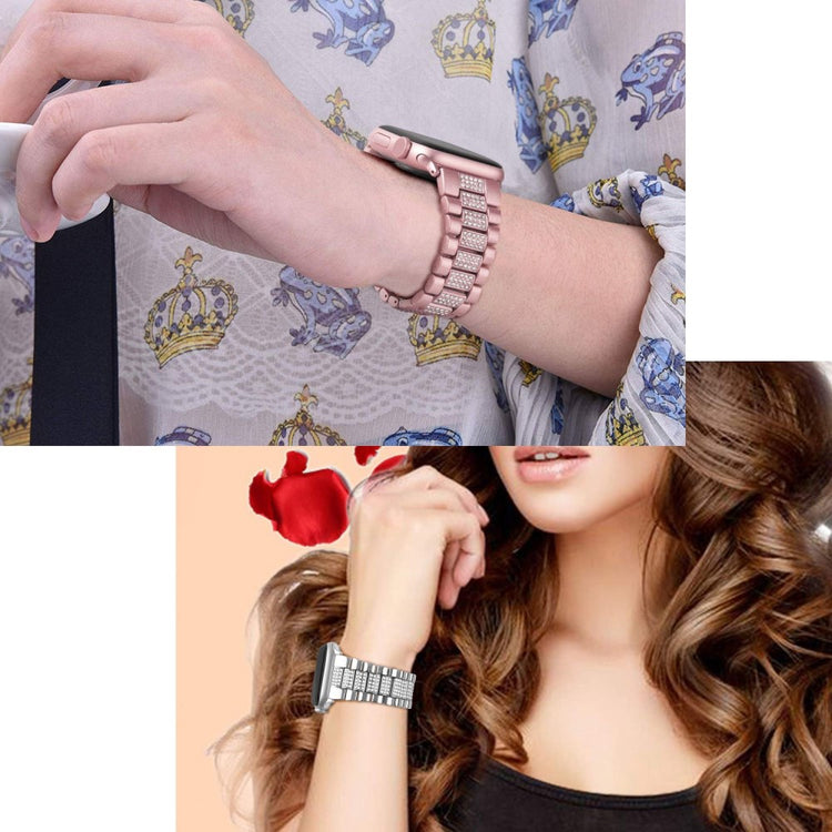 Helt vildt slidstærk Universal Apple Metal og Rhinsten Rem - Pink#serie_1