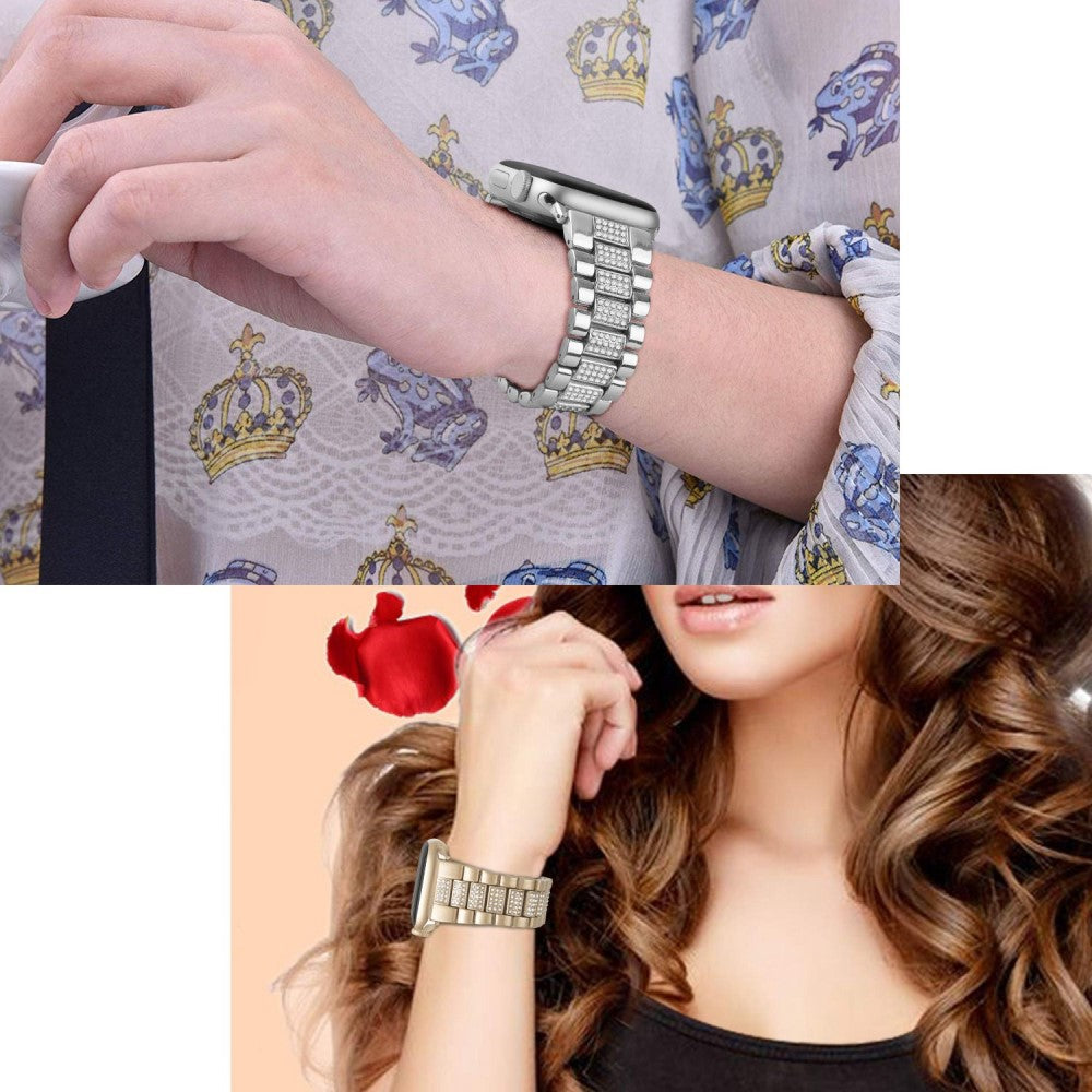 Helt vildt slidstærk Universal Apple Metal og Rhinsten Rem - Sølv#serie_5