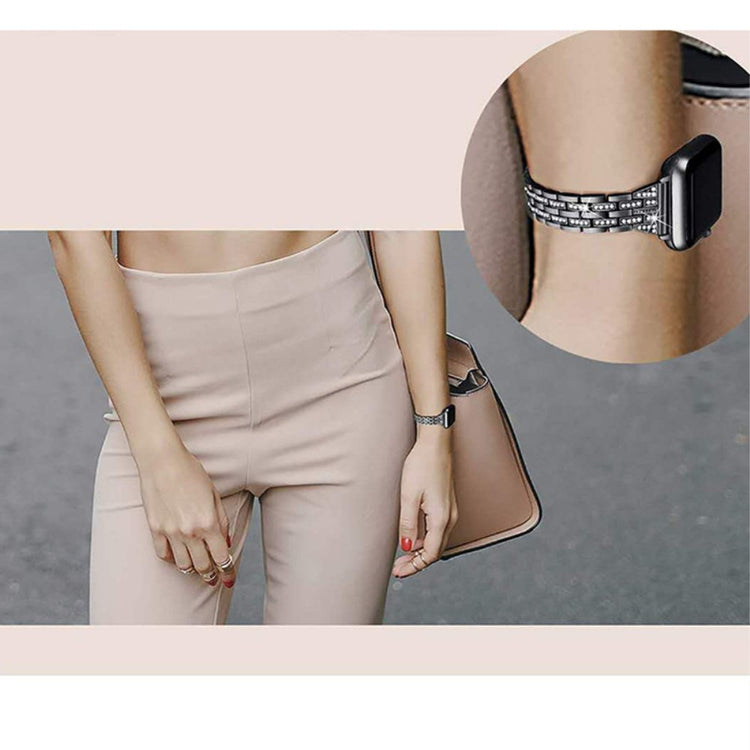 Vildt fantastisk Universal Apple Metal og Rhinsten Rem - Sort#serie_1