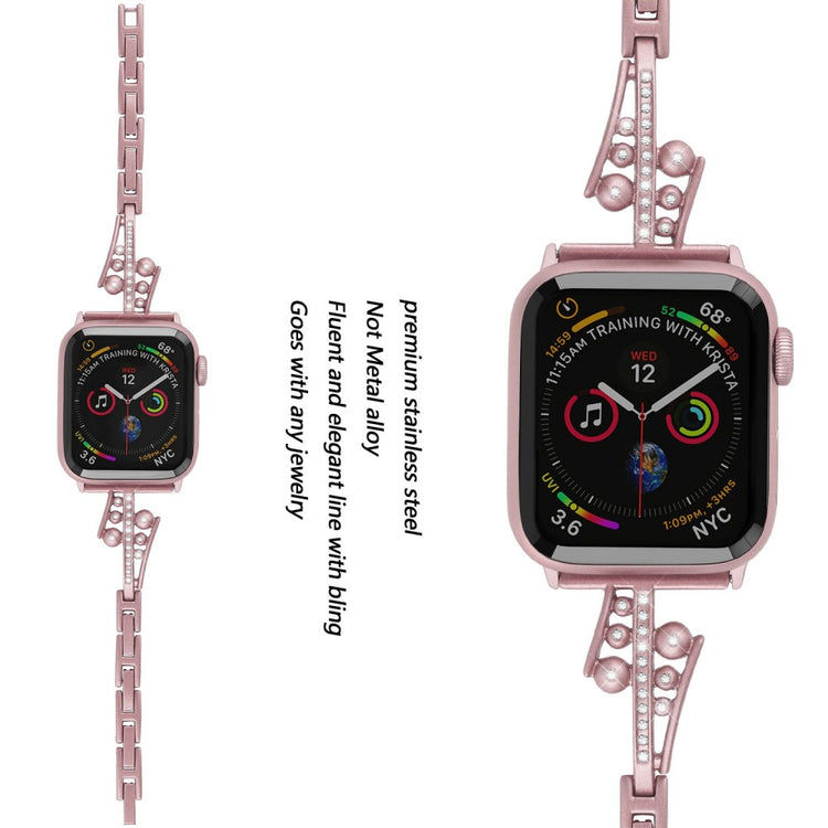 Helt vildt pænt Universal Apple Metal og Rhinsten Rem - Pink#serie_2