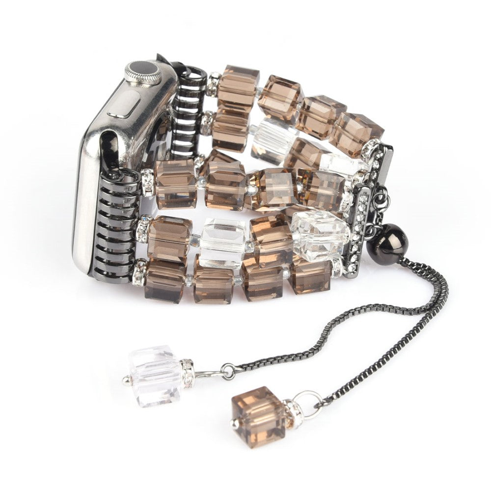 Super elegant Apple Watch Series 7 45mm Rhinsten Rem - Sølv#serie_3