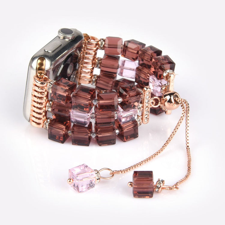 Super elegant Apple Watch Series 7 45mm Rhinsten Rem - Rød#serie_4