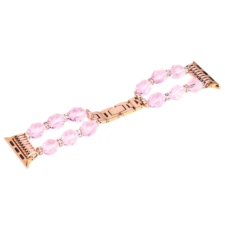 Vildt cool Apple Watch Series 7 45mm Metal og Rhinsten Rem - Pink#serie_3