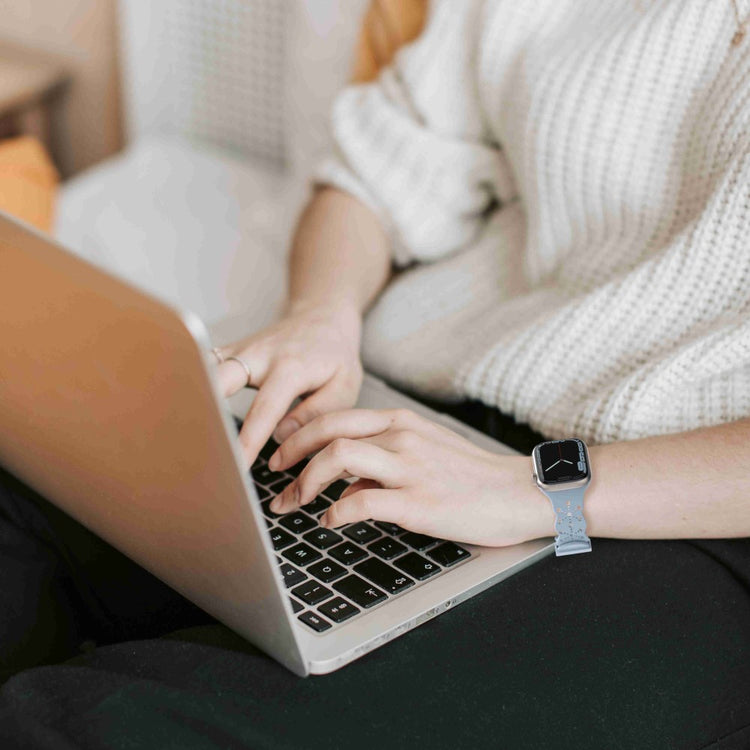 Vildt fed Apple Watch Series 7 45mm Silikone Urrem - Blå#serie_11