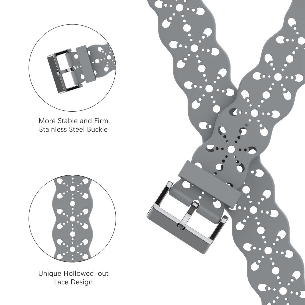 Vildt fed Apple Watch Series 7 45mm Silikone Urrem - Sølv#serie_4