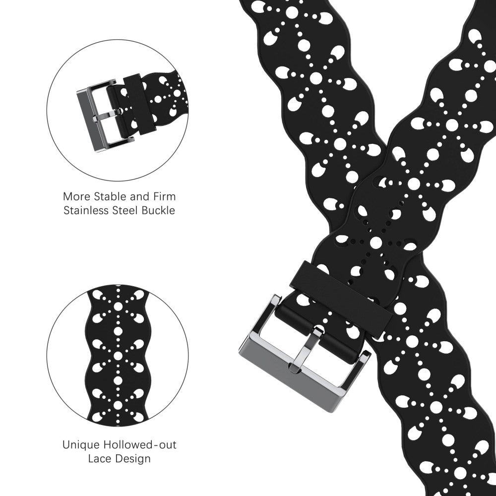 Vildt fed Apple Watch Series 7 45mm Silikone Urrem - Sort#serie_5