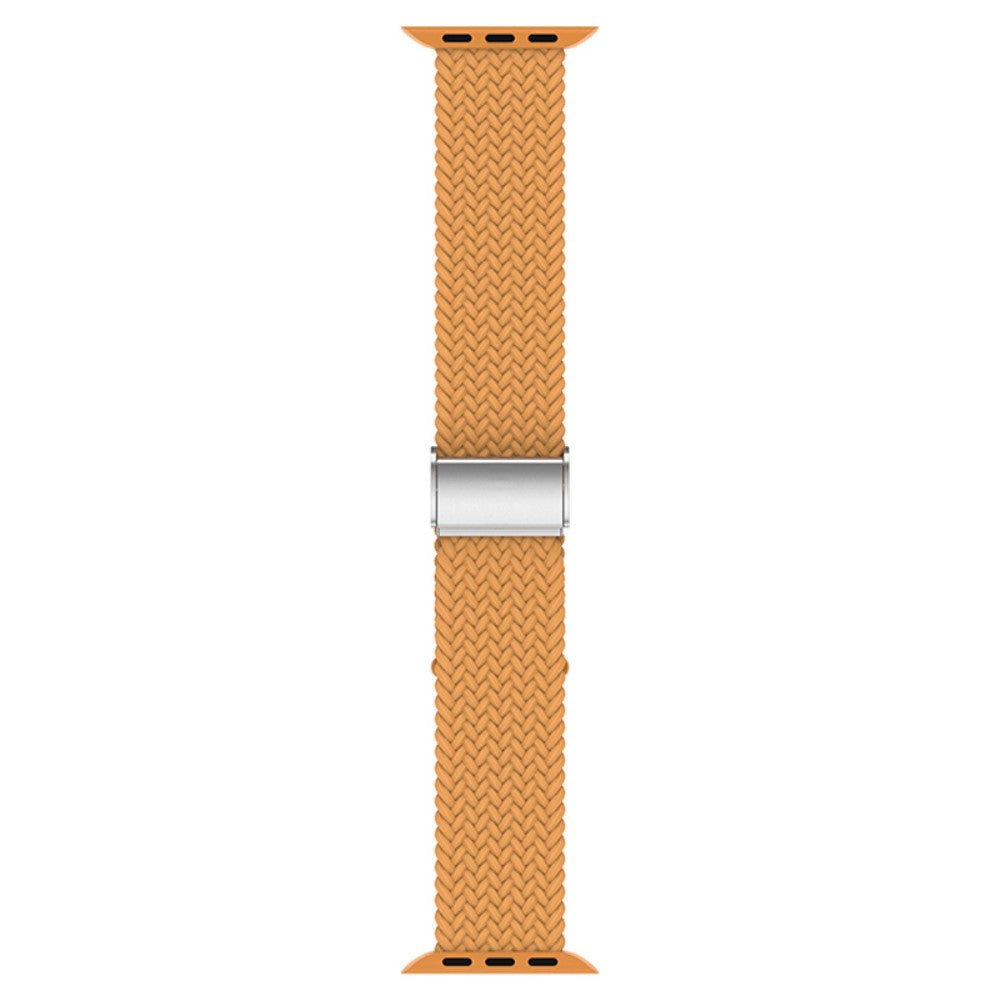 Rigtigt hårdfør Apple Watch Series 7 45mm Stof Urrem - Gul#serie_13
