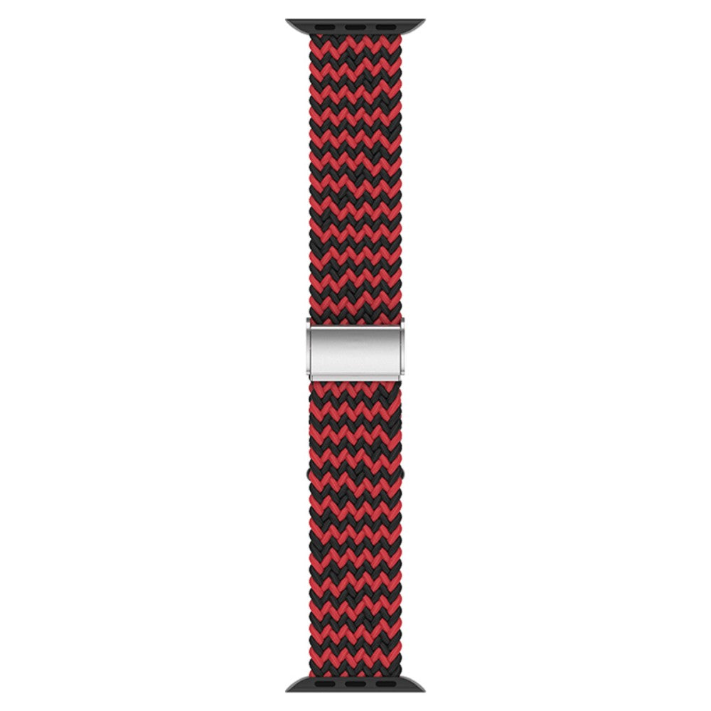 Rigtigt hårdfør Apple Watch Series 7 45mm Stof Urrem - Rød#serie_22