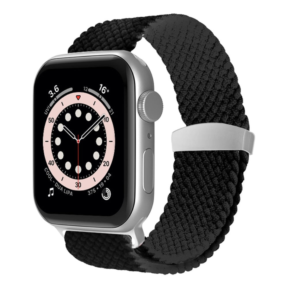 Helt vildt komfortabel Apple Watch Series 7 45mm Stof Urrem - Sort#serie_6