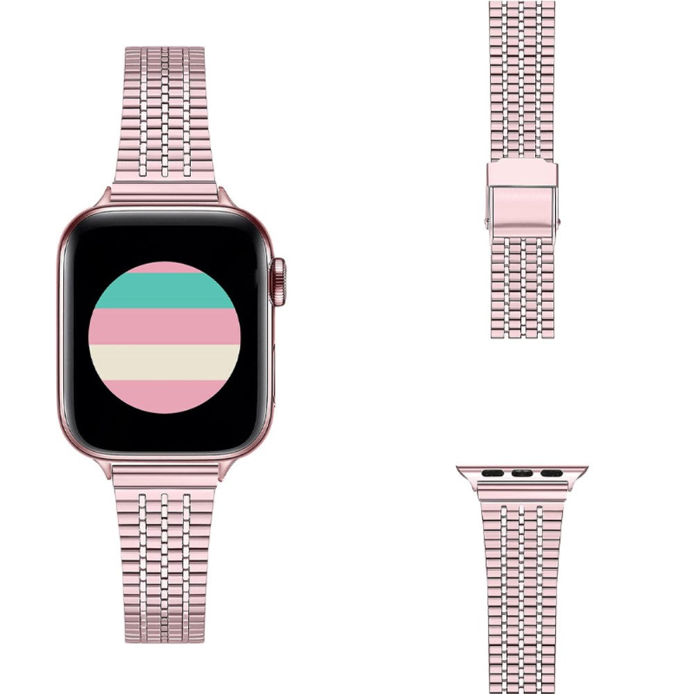 Helt vildt smuk Apple Watch Series 7 45mm Metal Urrem - Pink#serie_3