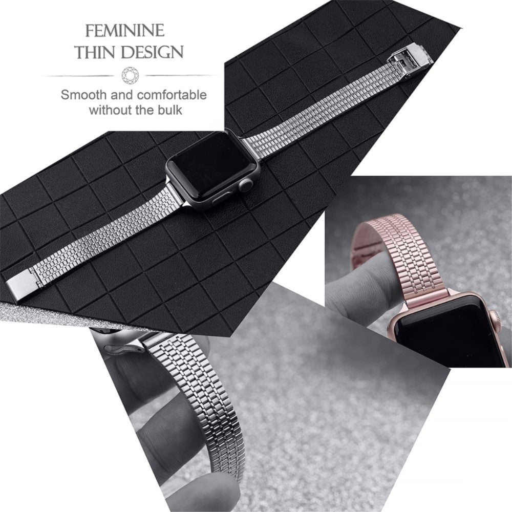 Helt vildt smuk Apple Watch Series 7 45mm Metal Urrem - Pink#serie_3