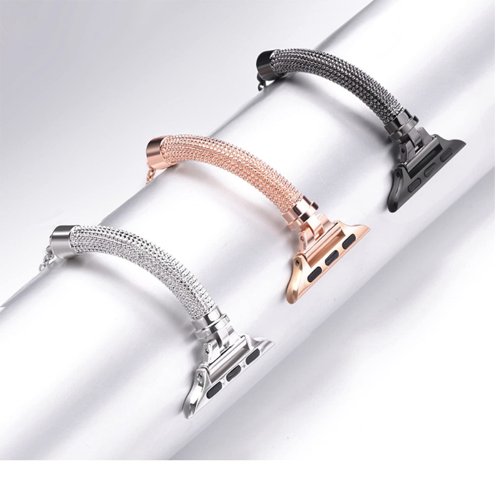 Yndigt Apple Watch Series 7 45mm Metal og  Rhinsten Urrem - Pink#serie_1