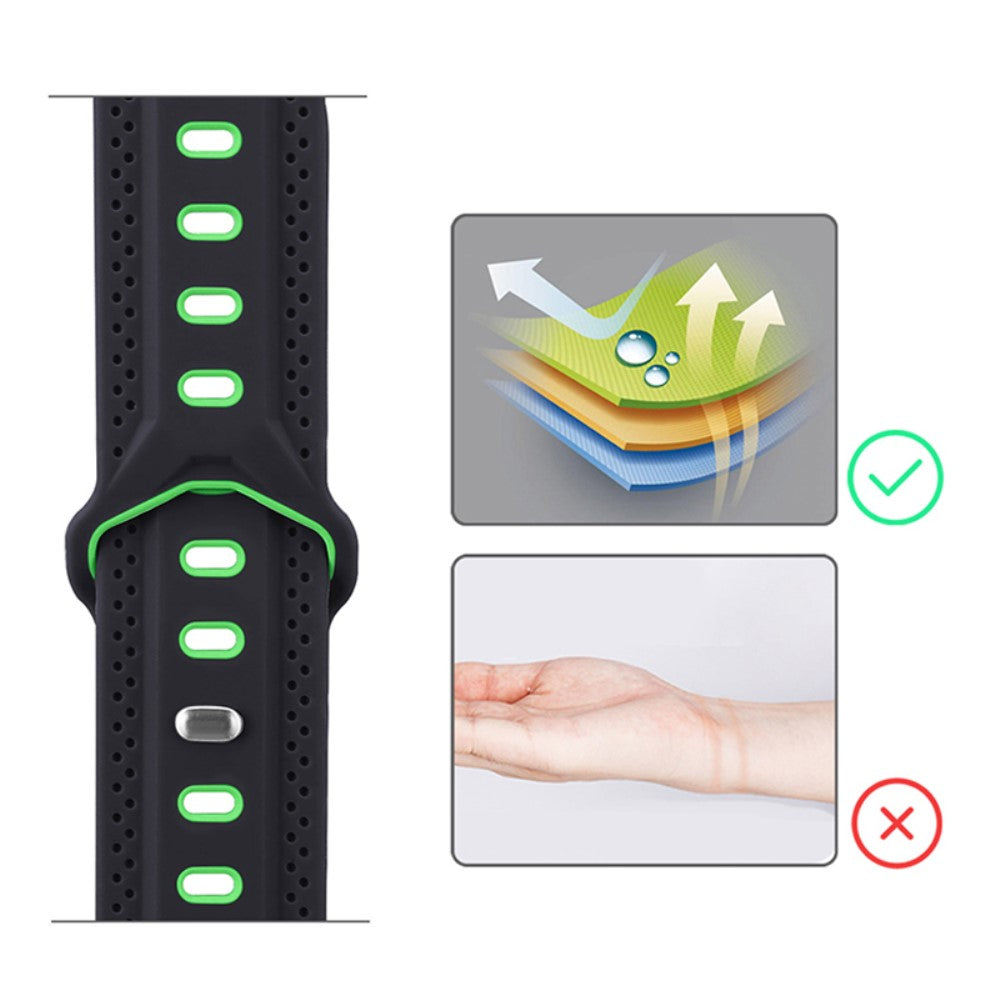 Elegant Apple Watch Series 7 45mm Silikone Urrem - Sort#serie_2