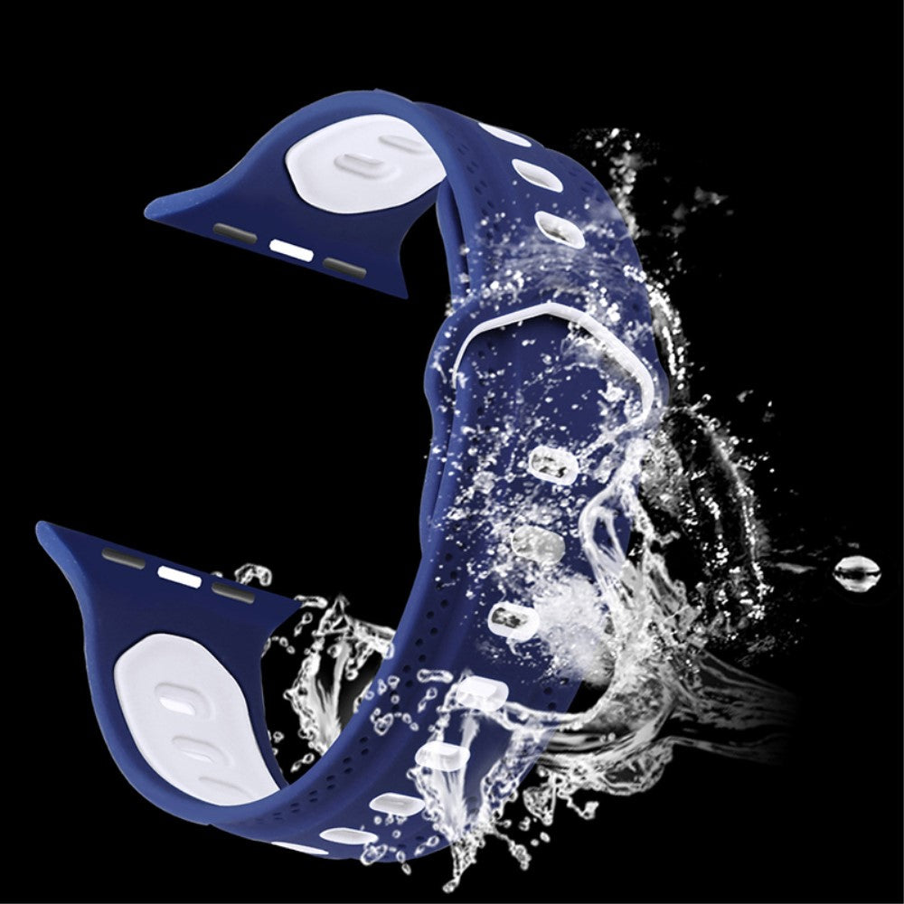 Elegant Apple Watch Series 7 45mm Silikone Urrem - Blå#serie_3