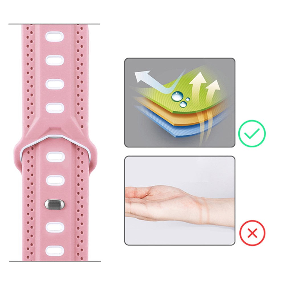 Elegant Apple Watch Series 7 45mm Silikone Urrem - Pink#serie_7