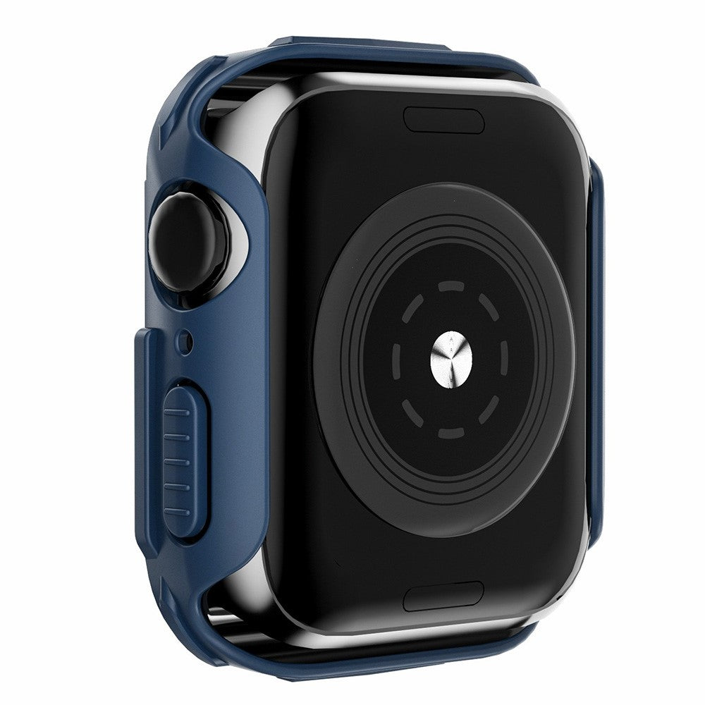 Rigtigt Fint Apple Watch Series 7 45mm Cover med Skærmbeskytter i Plastik og Hærdet Glas - Blå#serie_1