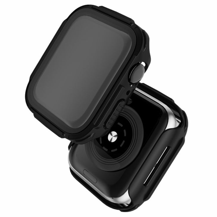 Rigtigt Fint Apple Watch Series 7 45mm Cover med Skærmbeskytter i Plastik og Hærdet Glas - Sort#serie_3