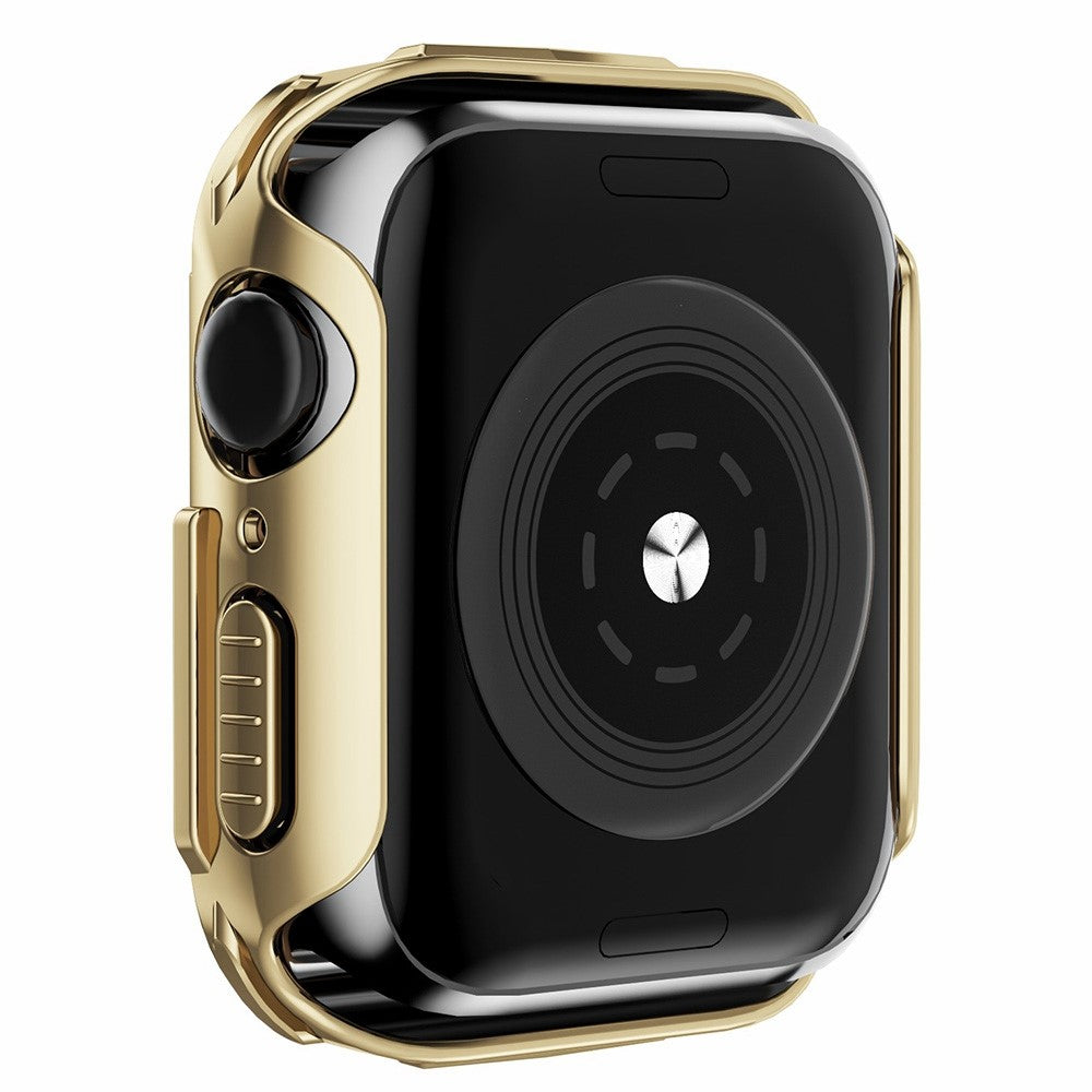 Rigtigt Fint Apple Watch Series 7 45mm Cover med Skærmbeskytter i Plastik og Hærdet Glas - Guld#serie_4