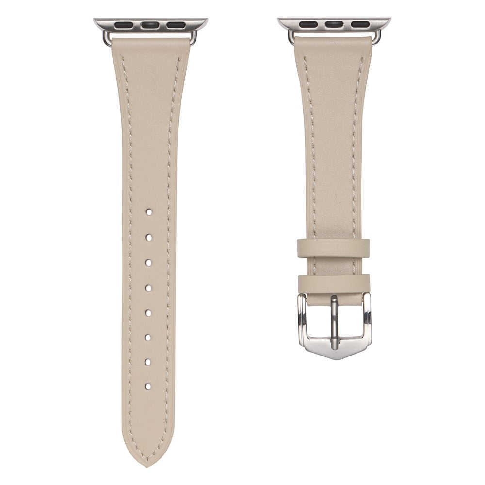 Helt vildt slidstærk Universal Apple Ægte læder Urrem - Beige#serie_11