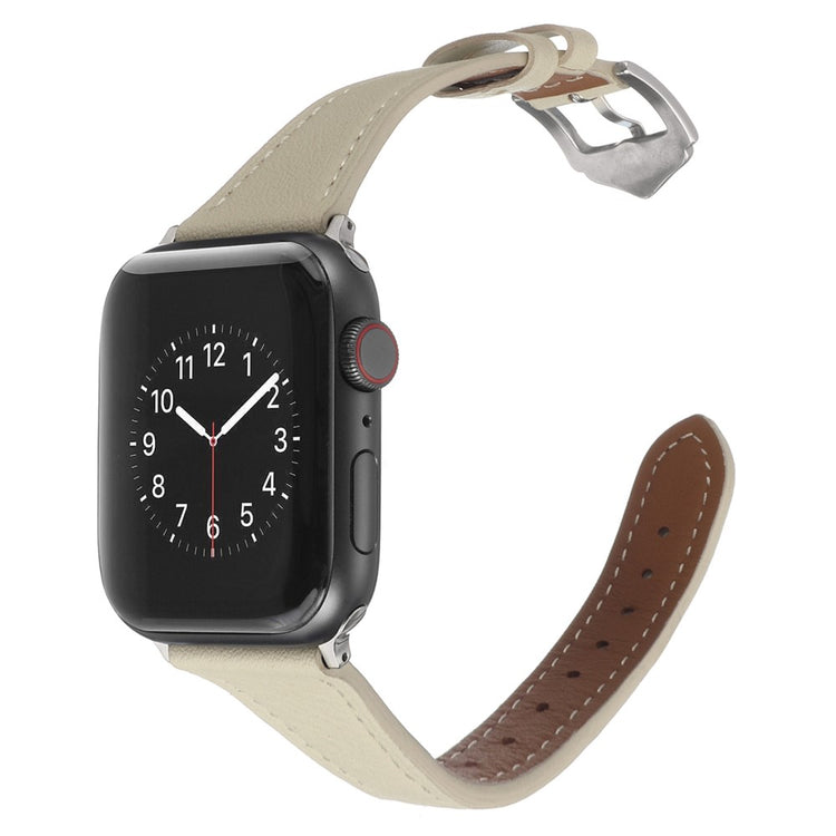 Flot Universal Apple Ægte læder Urrem - Beige#serie_4