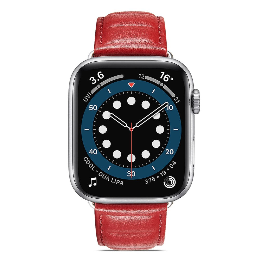 Meget cool Universal Apple Ægte læder Urrem - Rød#serie_2