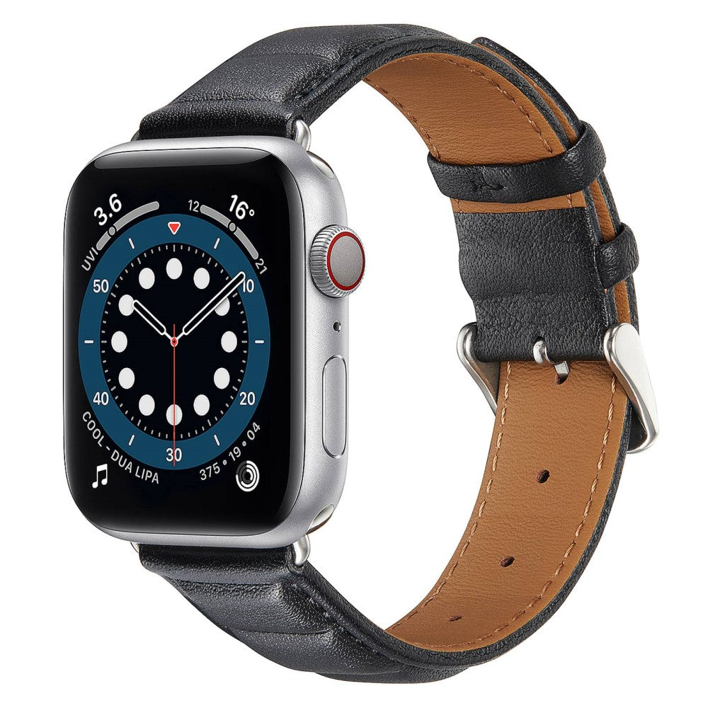 Meget cool Universal Apple Ægte læder Urrem - Sort#serie_4