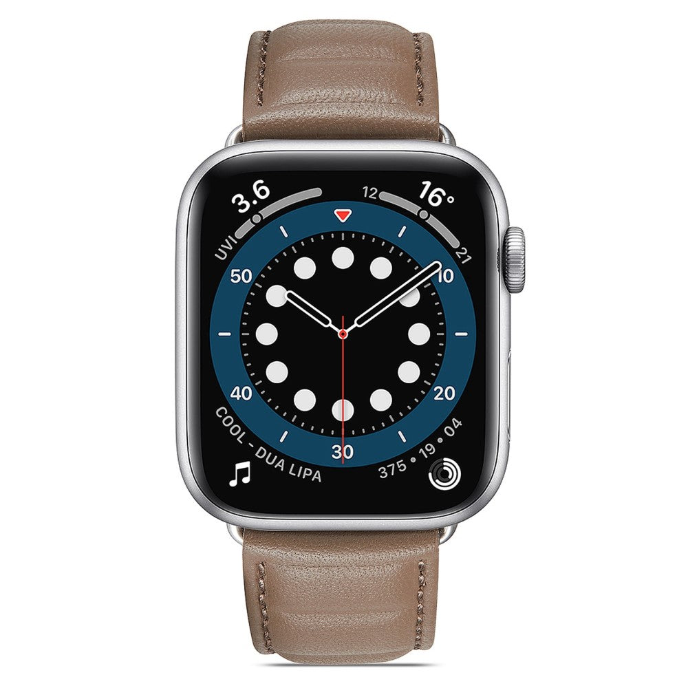 Meget cool Universal Apple Ægte læder Urrem - Sølv#serie_7