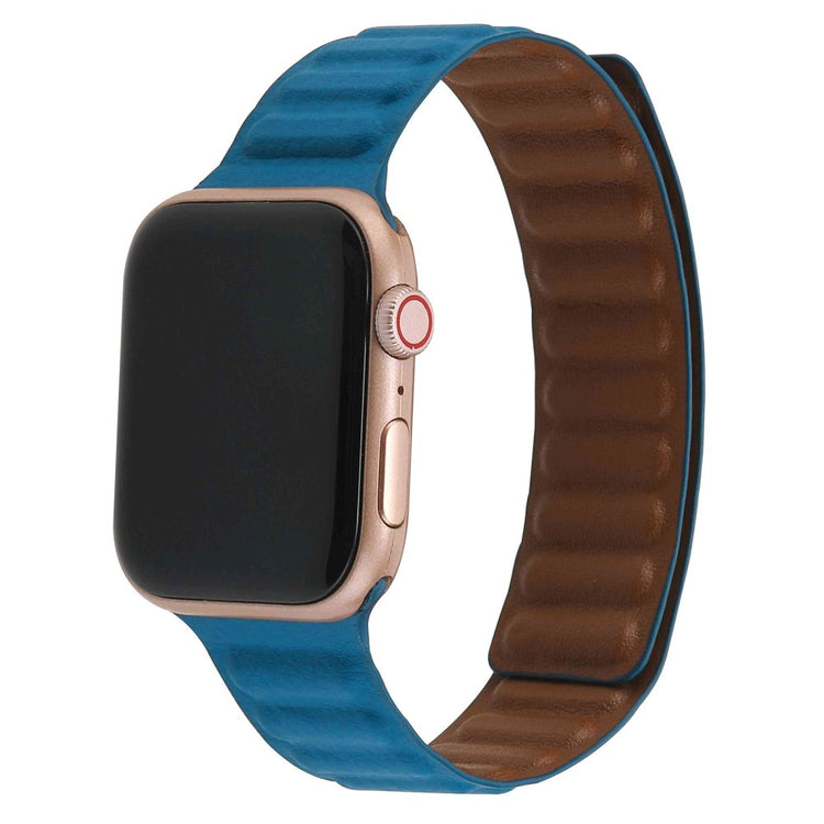 Rigtigt rart Universal Apple Ægte læder Urrem - Blå#serie_4