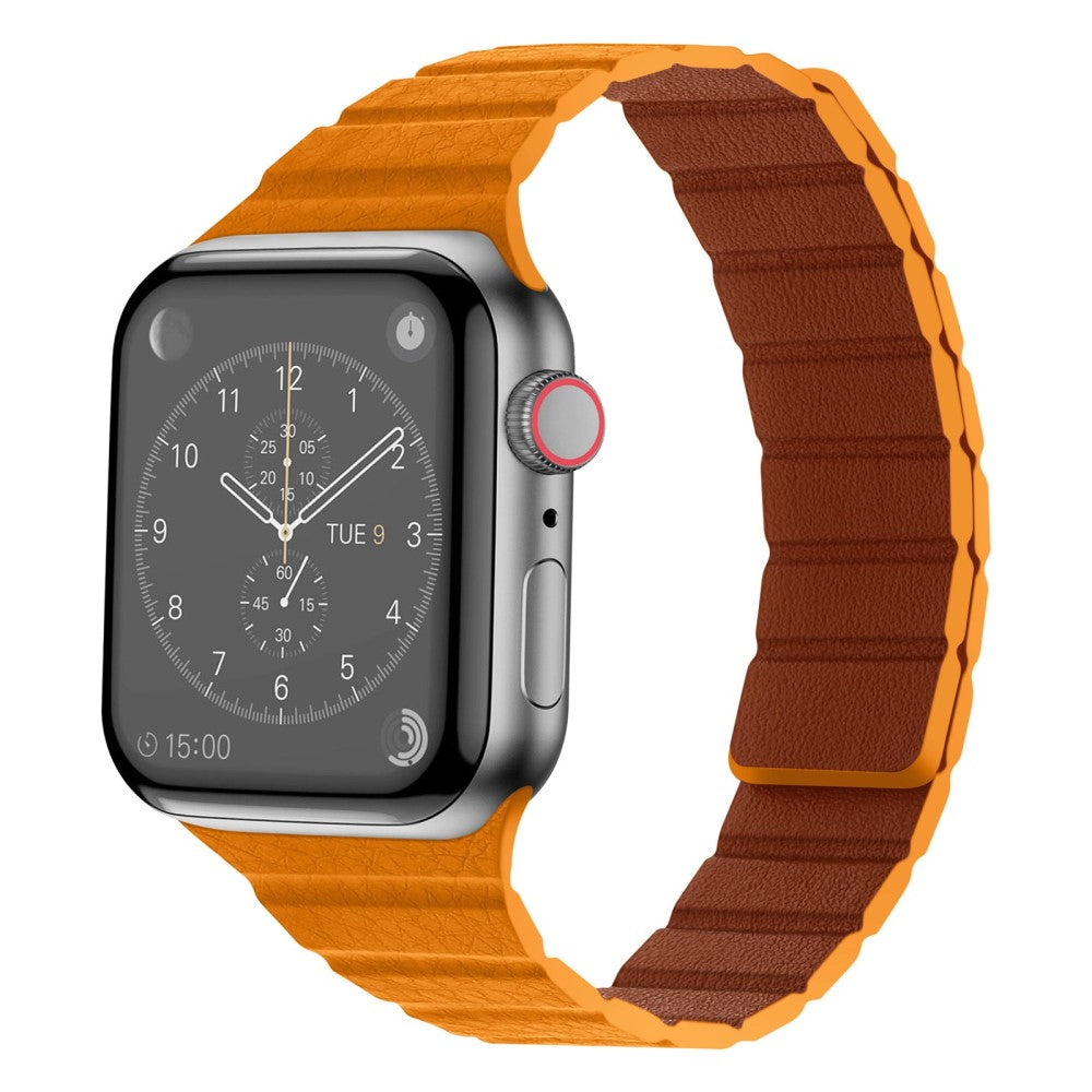 Pænt Universal Apple Ægte læder Urrem - Orange#serie_7